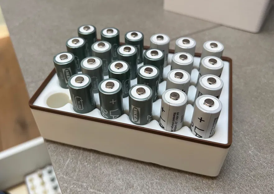 Khay đựng pin Gridfinity AA (2x3) và AAA (2x2), cao 5U - Image 1