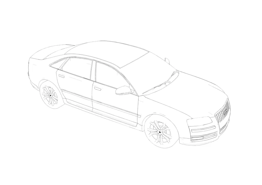 Mô hình 3D Audi A8 d3 tỷ lệ 1:50 - Image 3