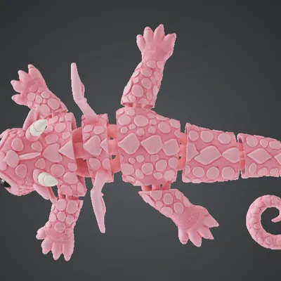 Rồng Flexi Valentine Dễ Thương – STL Rồng Vảy Trái Tim