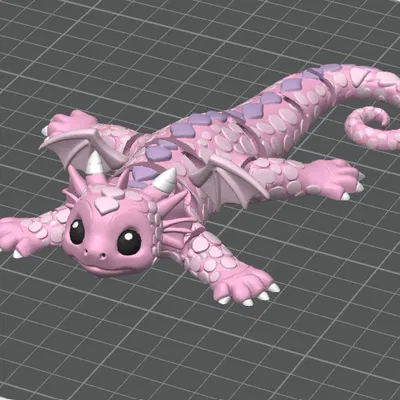 Rồng Flexi Valentine Dễ Thương – STL Rồng Vảy Trái Tim