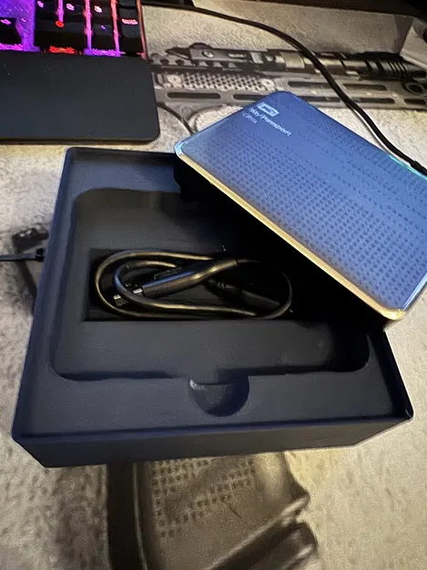 Khay Gridfinity cho WD My Passport Ultra (có chỗ để cáp) - Image 3