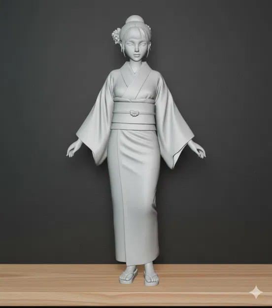 Cô gái châu Á trong kimono - Image 1