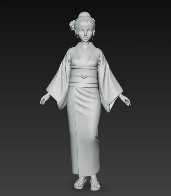 Cô gái châu Á trong kimono - Image 2