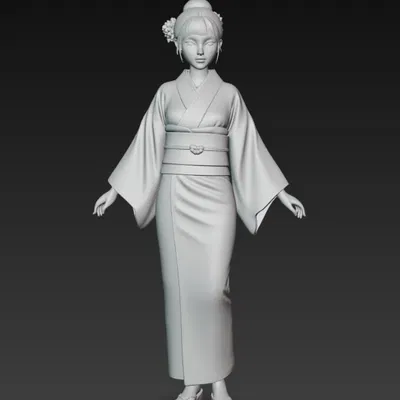 Cô gái châu Á trong kimono