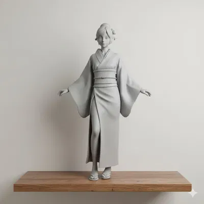 Cô gái châu Á mặc kimono 2