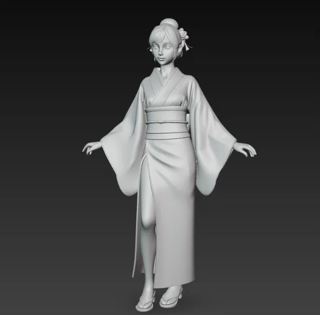 Cô gái châu Á mặc kimono 2 - Image 2