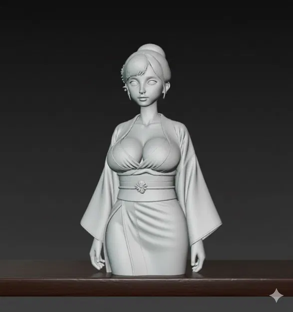 Cô gái châu Á mặc kimono 2 - Image 1