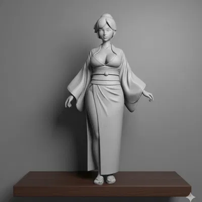 Cô gái châu Á trong trang phục kimono