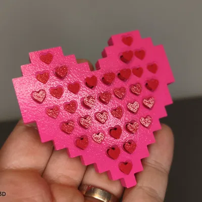 Bộ Push-Pins Trái Tim Pixel (Pixel Heart Push-Pins Set)