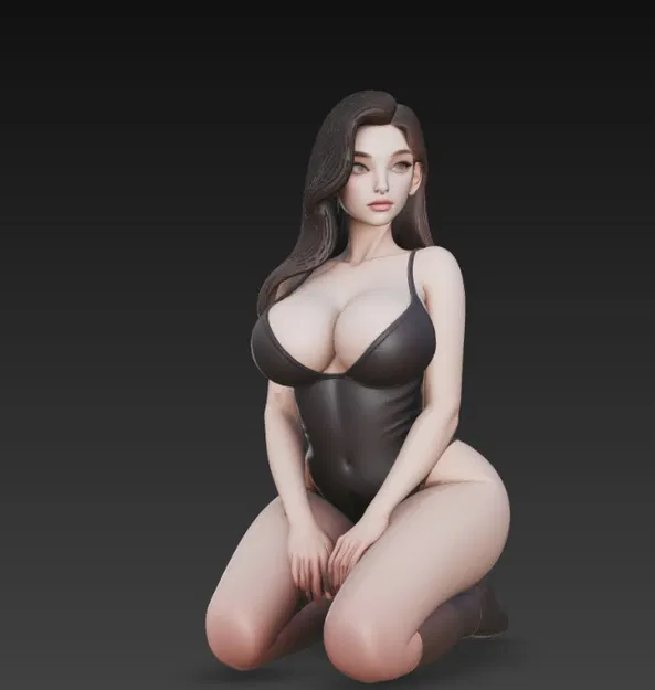 Cô gái gợi cảm đang quỳ gối - Image 3