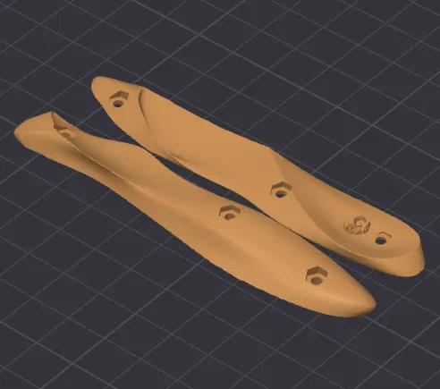 Cánh quạt Bones (phải) với lỗ cắt lục giác - Image 1