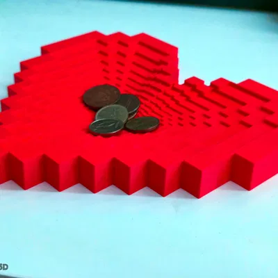 Khay & Decor Treo Tường Pixel Heart Infinity – Organizer Pixel Art In 3D