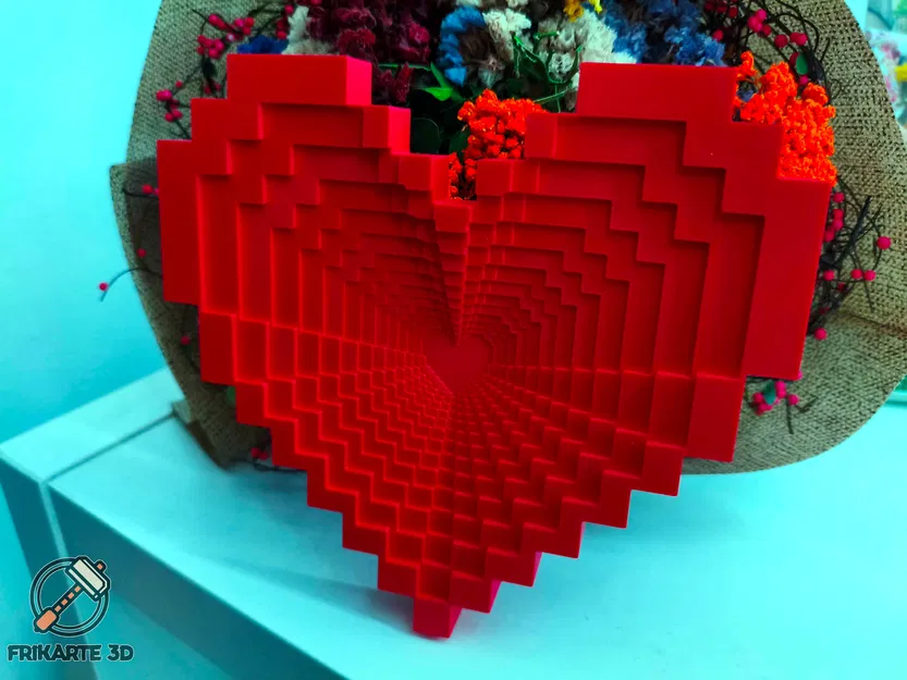 Khay & Decor Treo Tường Pixel Heart Infinity – Organizer Pixel Art In 3D - Image 3
