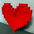 Khay & Decor Treo Tường Pixel Heart Infinity – Organizer Pixel Art In 3D - Thumbnail 4