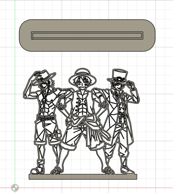 Chân đế low poly Luffy, Sabo, Ace (One Piece) - Image 1