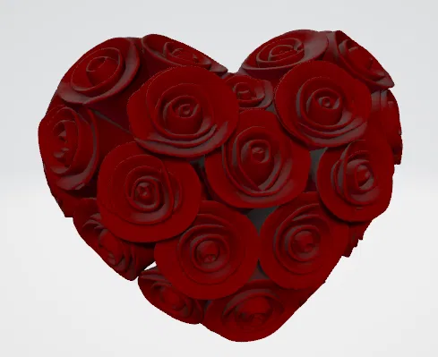 Bố cục hoa hồng hình trái tim - Image 1