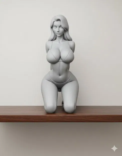 Người phụ nữ quyến rũ quỳ gối, hai tay đưa ra sau lưng - Image 1