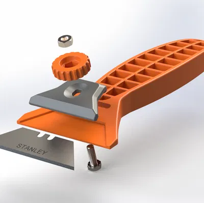 Scraper module vệ sinh bed máy in 3D – dùng lưỡi Stanley & lưỡi in 3D