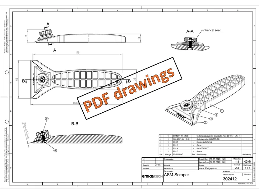 Scraper module vệ sinh bed máy in 3D – dùng lưỡi Stanley & lưỡi in 3D - Image 7