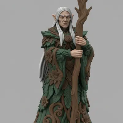 Xanthe – NPC Druid Elf Lớn Tuổi (Không Cần Support, FDM, DnD)