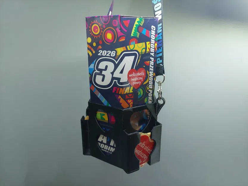 Uchwyt na puszkę WOŚP – Giá/holder treo lon có túi đựng tim - Image 1