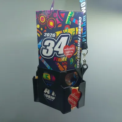 Uchwyt na puszkę WOŚP – Giá/holder treo lon có túi đựng tim