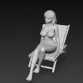 Cô gái mặc đồ bơi ngồi trên ghế xếp (deck chair) 2 - Thumbnail 3