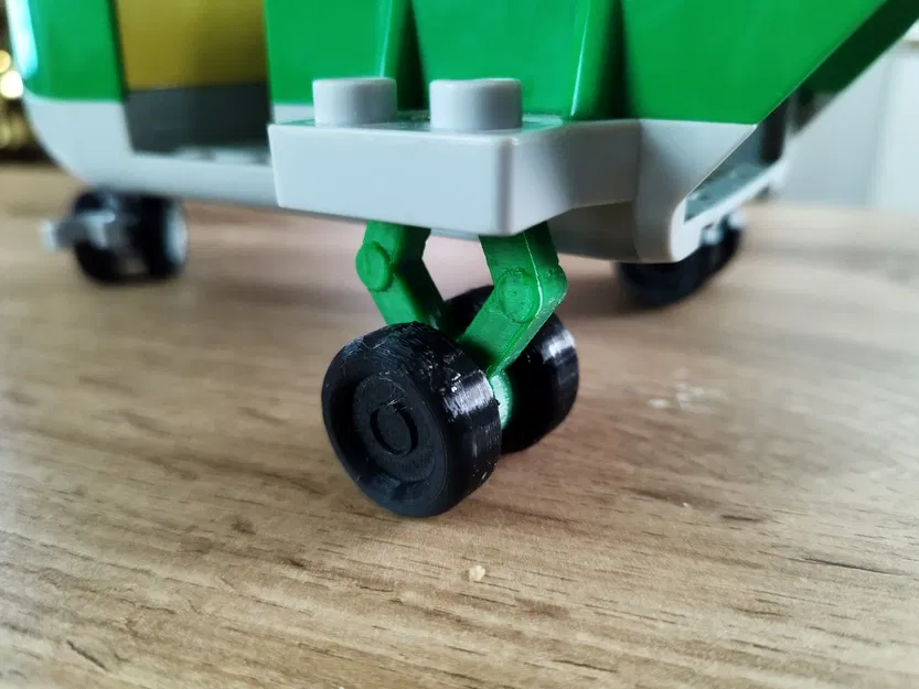 Bộ càng đáp máy bay chở hàng DUPLO: 2 bánh + chốt trên - Image 1