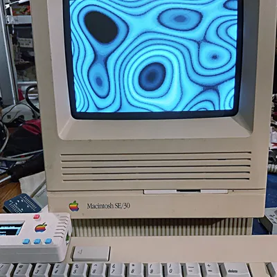 Apple ][ + Floppy Emu với khoét lỗ gắn Apple Badge