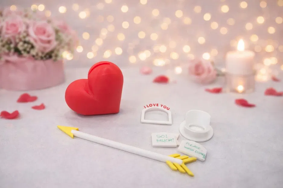 Trái Tim Valentine Có Mũi Tên – Điêu Khắc Cơ Khí Kèm Thông Điệp - Image 2