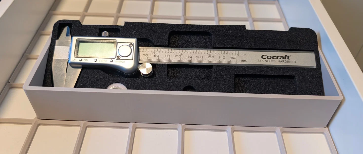 Khay Gridfinity nghiêng cho foam thước cặp (Caliper foam gridfinity holder) - Image 3