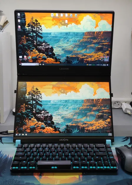 Giá dựng đứng laptop kèm màn hình portable (Laptop & portable-monitor vertical stand) - Image 1