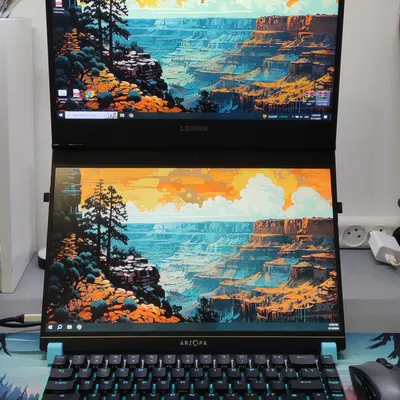 Giá dựng đứng laptop kèm màn hình portable (Laptop & portable-monitor vertical stand)