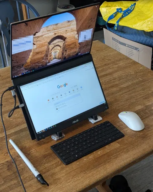 Dell Precision 5770 + Asus Zenscreen 15.6" – Kệ dựng dọc laptop & màn hình - Image 1