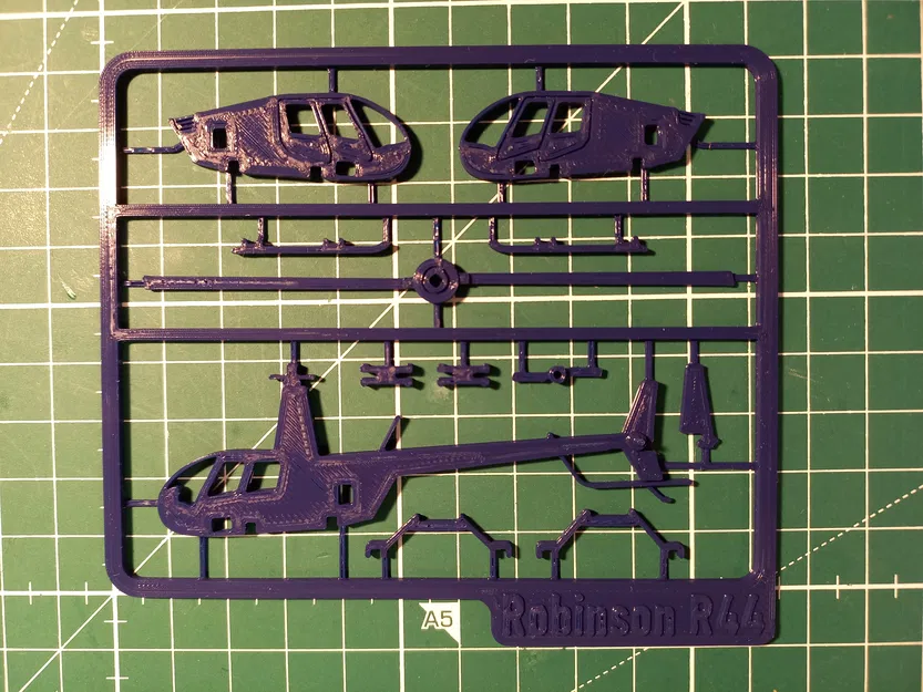 Robinson R44 Kit Card – Mô hình trực thăng lắp ráp để in 3D - Image 3