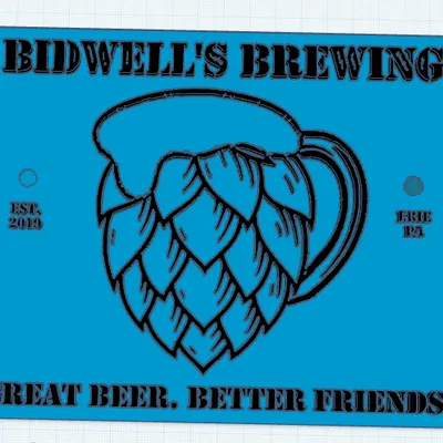 Bảng hiệu Bidwells Brewing Placard