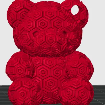 Gấu Rose Hình Học – Tượng Trang Trí & Móc Khóa In 3D