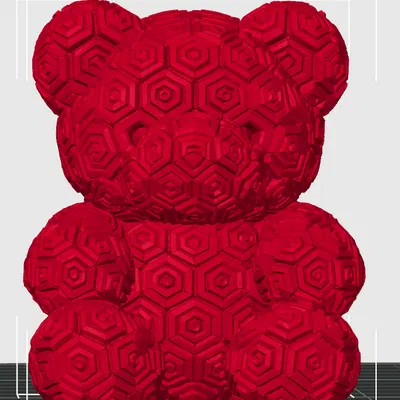 Gấu Rose Hình Học – Tượng Trang Trí & Móc Khóa In 3D