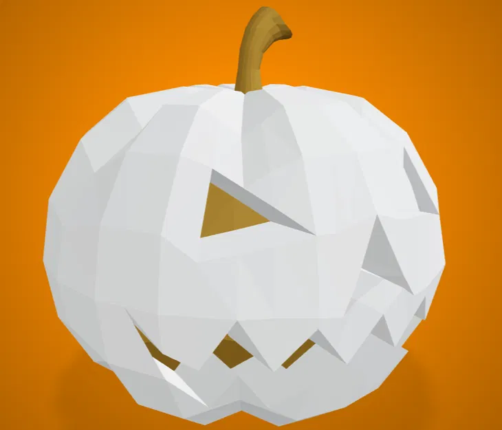 Bí ngô Jack-o-lantern Low poly rùng rợn cho Halloween - Image 1