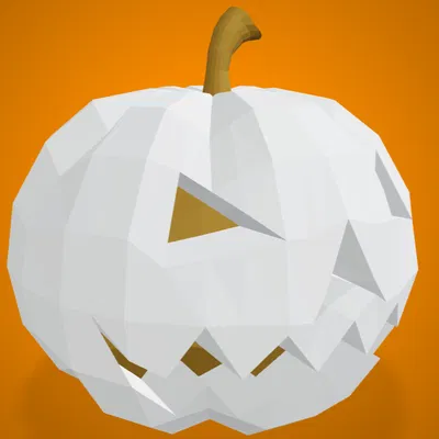 Bí ngô Jack-o-lantern Low poly rùng rợn cho Halloween