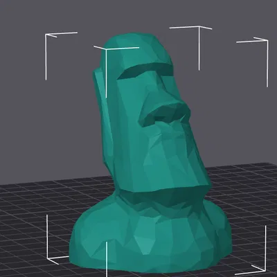Moai low poly kèm còi (whisle) – phóng to 300%