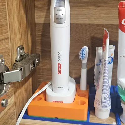 Khay caddy bàn chải Colgate Omron tương thích Gridfinity kèm 6 khay tip