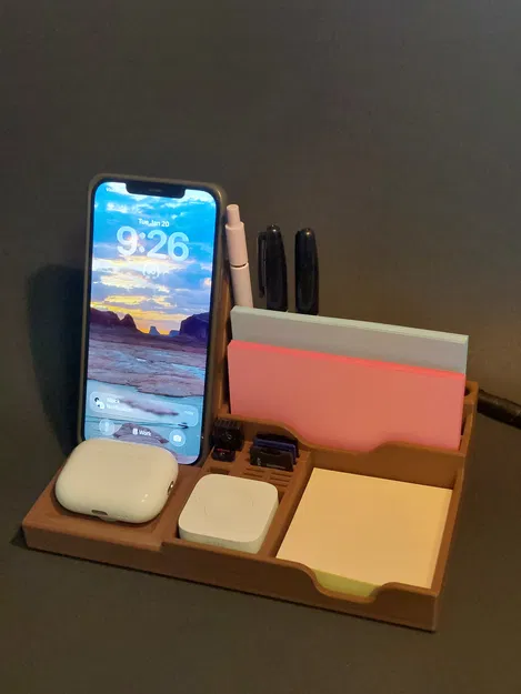 Khay Sắp Xếp Bàn Làm Việc kèm Sạc Điện Thoại & AirPods - Image 1