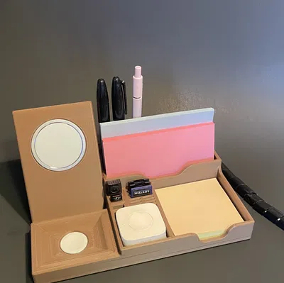 Khay Sắp Xếp Bàn Làm Việc kèm Sạc Điện Thoại & AirPods