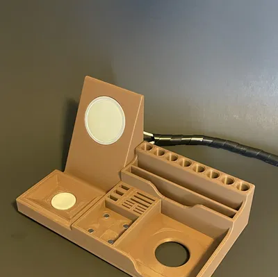 Khay Sắp Xếp Bàn Làm Việc kèm Sạc Điện Thoại & AirPods