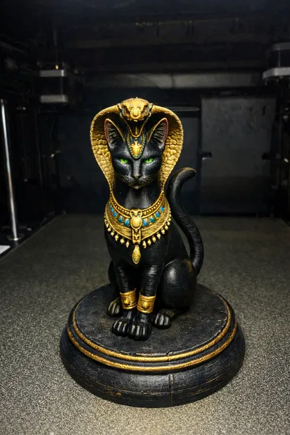 Tượng Bastet Ai Cập Ngai Rắn (Có Đế & Không Đế) – 2 file STL - Image 1