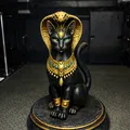 Tượng Bastet Ai Cập Ngai Rắn (Có Đế & Không Đế) – 2 file STL - Thumbnail 1