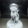 Tượng Bastet Ai Cập Ngai Rắn (Có Đế & Không Đế) – 2 file STL - Thumbnail 2