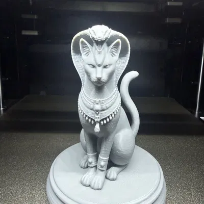 Tượng Bastet Ai Cập Ngai Rắn (Có Đế & Không Đế) – 2 file STL