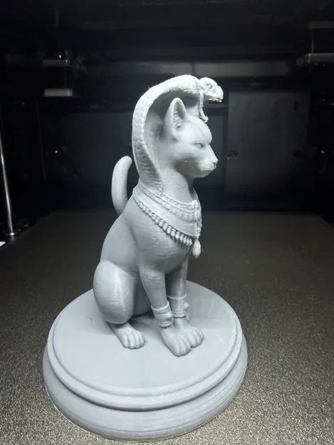 Tượng Bastet Ai Cập Ngai Rắn (Có Đế & Không Đế) – 2 file STL - Image 5